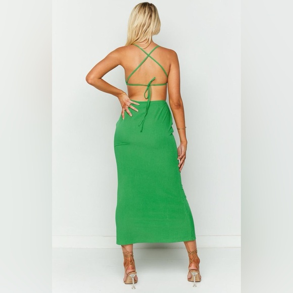 Beginning Boutique Trixy Green Cut Out Maxi Dress - Picture 4 of 8